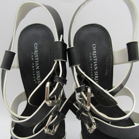 Christian Siriano for Payless Sandals Women's Sz 7 Strappy Slingback Black Heels - Picture 7 of 9